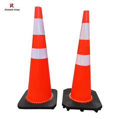 quality PVC Uyarı Yol Güvenliği Trafik Konları Yansıtıcı Güvenlik Konları Siyah Temel 36 inç factory