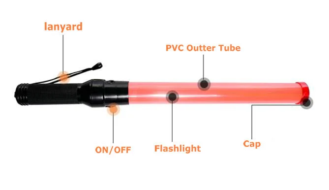 Road Safety 54cm Traffic Baton LED Light Warning Light Baton