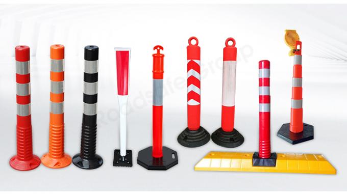 75cm Dış Yol Güvenliği Uyarısı Dayanıklı PU Plastik Trafik Uyarısı Posta 1