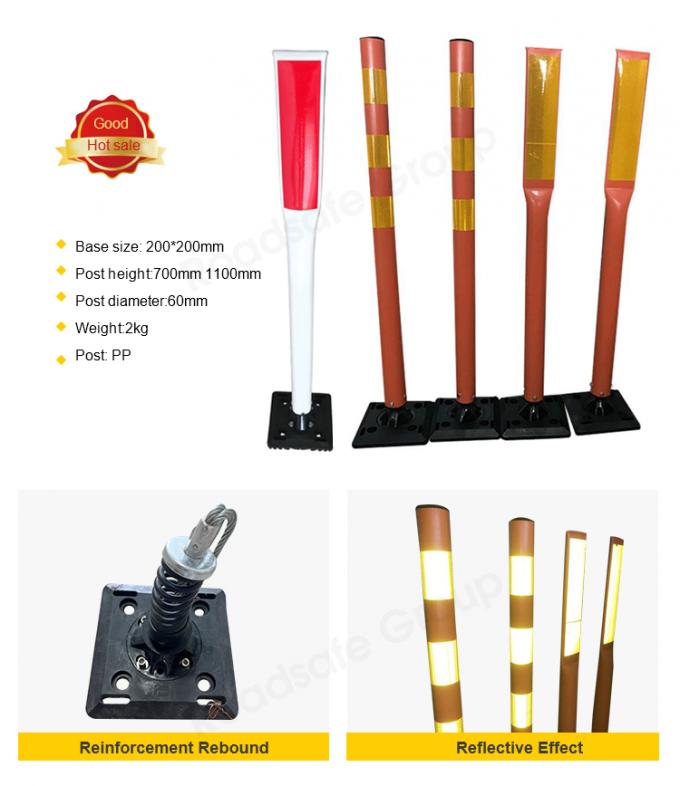 75cm Dış Yol Güvenliği Uyarısı Dayanıklı PU Plastik Trafik Uyarısı Posta 4