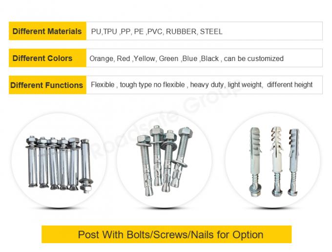 75cm Dış Yol Güvenliği Uyarısı Dayanıklı PU Plastik Trafik Uyarısı Posta 8